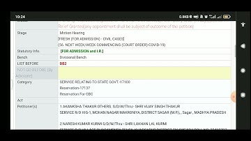 MP SUB ENGINEER CASE STAY II INTERIM RELIEF II TODAY HEARING II