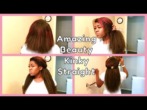 video about Clip in Hair Extension Kinky Straight