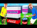 Wer schafft größte COLA vs MENTOS Explosion? 😱 (geht schief)