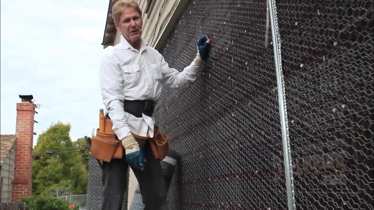 Lath with expansion joints and applying stucco. YouTube