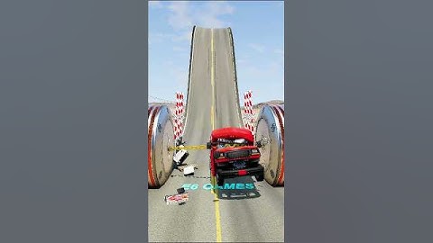 Hydraulics Press 6 Barriers vs Police Cars & Bus BeamNG-Drive  #beamngdrive #animatedfilms #mcqueen