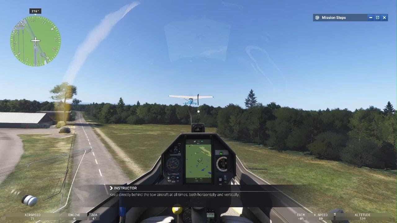 Microsoft Flight Simulator 2024 Glider training Aerotow - YouTube