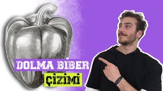 Dolma Biber Çizimi, Karakalem, Basit Çizim, Tonlama