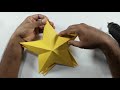 DIY Paper Golden 3D Star For Ramadan,X mas,and Party Decoration