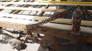 Straightening a bent trailer frame