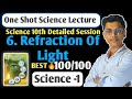 One shot | Chapter 6 Refraction of lights Science 1 class 10 | SSC Board | New indian era #nie