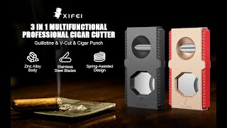 XIFEI Cigar Cutter, Stainless Steel V-Cut Cigar Cutter Built-in Cigar  Puncher (Black Gold-1) - Yahoo Shopping