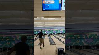 Sometimes, you have to jump around to help a pin fall #likeandsubscribe #shortsvideo #bowling #jump