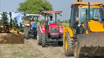 Jcb Machine Loading Red Mud InMahindra and Swaraj Tractor | Jcb andTractor Cartoon | Jcb Video #jcb