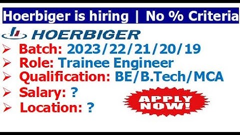Hoerbiger is hiring 2023/22/21/20/19  batch| No Coding Round | Direct Interview | No % Criteria