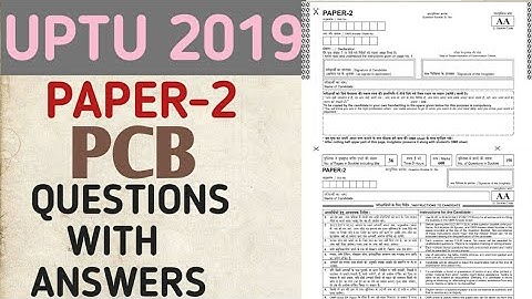 UPTU - AKTU 2019 (UPSEE) Previous Year Paper with Solution (Paper 2) ,All Sets -AA,BB,CC,DD OF (PCB)