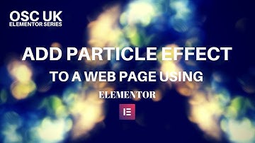 Add Particle effects to a web page using elementor page builder