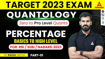 Quantology | Percentage Basics to High Level Part #2 | RBI | SEBI | NABARD | By Rahul Meena