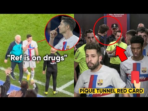 Lewandowski controversial reaction to Referee after being Sent off vs Osasuna