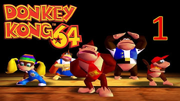 Donkey Kong 64 101% - Part 1: Intro & Jungle Japes - Banana Slammin