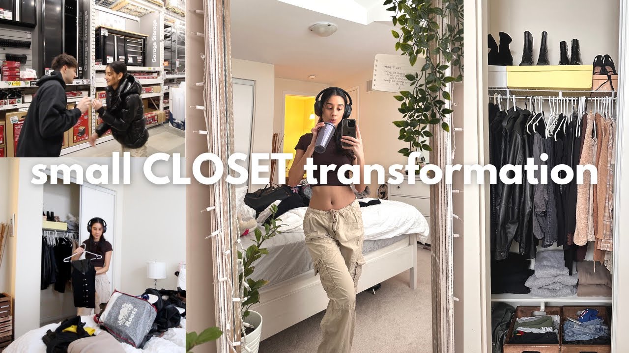 small closet transformation! *satisfying decluttering and