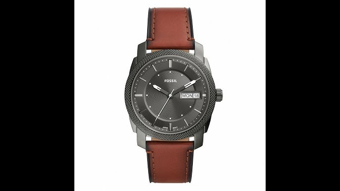 Date Dark Eco FS5972 Machine Watch Leather Brown - YouTube Three-Hand Fossil