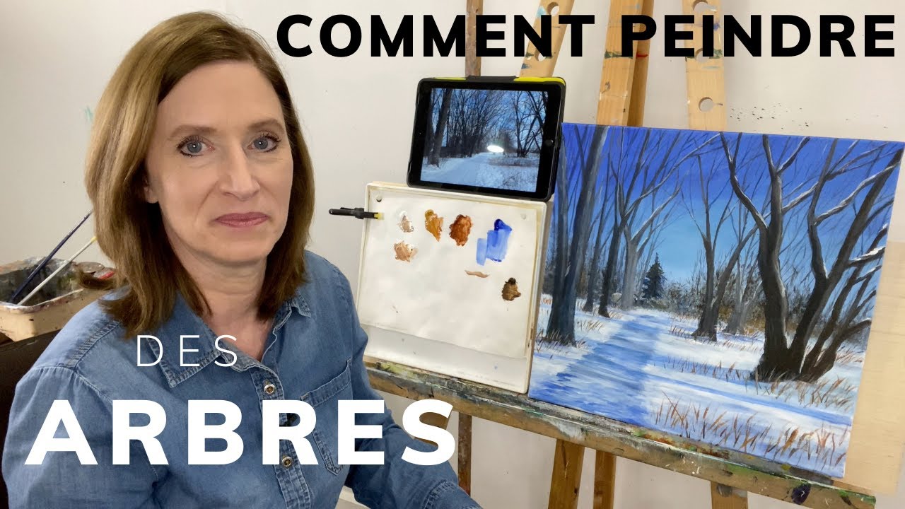 Comment peindre des arbres - paysage d'hiver