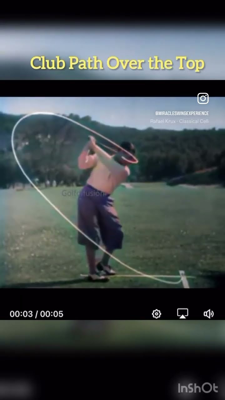 Bobby Jones demonstrates an over the top club path. #golf #golftips #ott #miracleswing