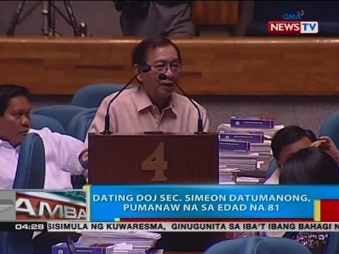 BP: Dating DOJ Sec. Simeon Datumanong, pumanaw na sa edad na 81