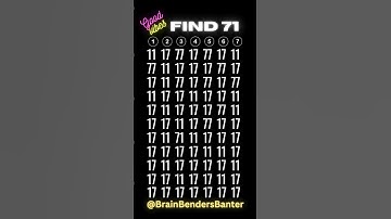Only 1% Can Find 71 In This Puzzle! #shorts
