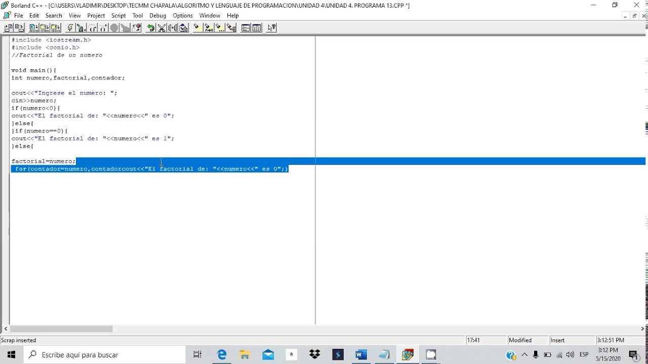 Programa 13 en C++ Factor de un Numero ''n'' (FOR) - YouTube