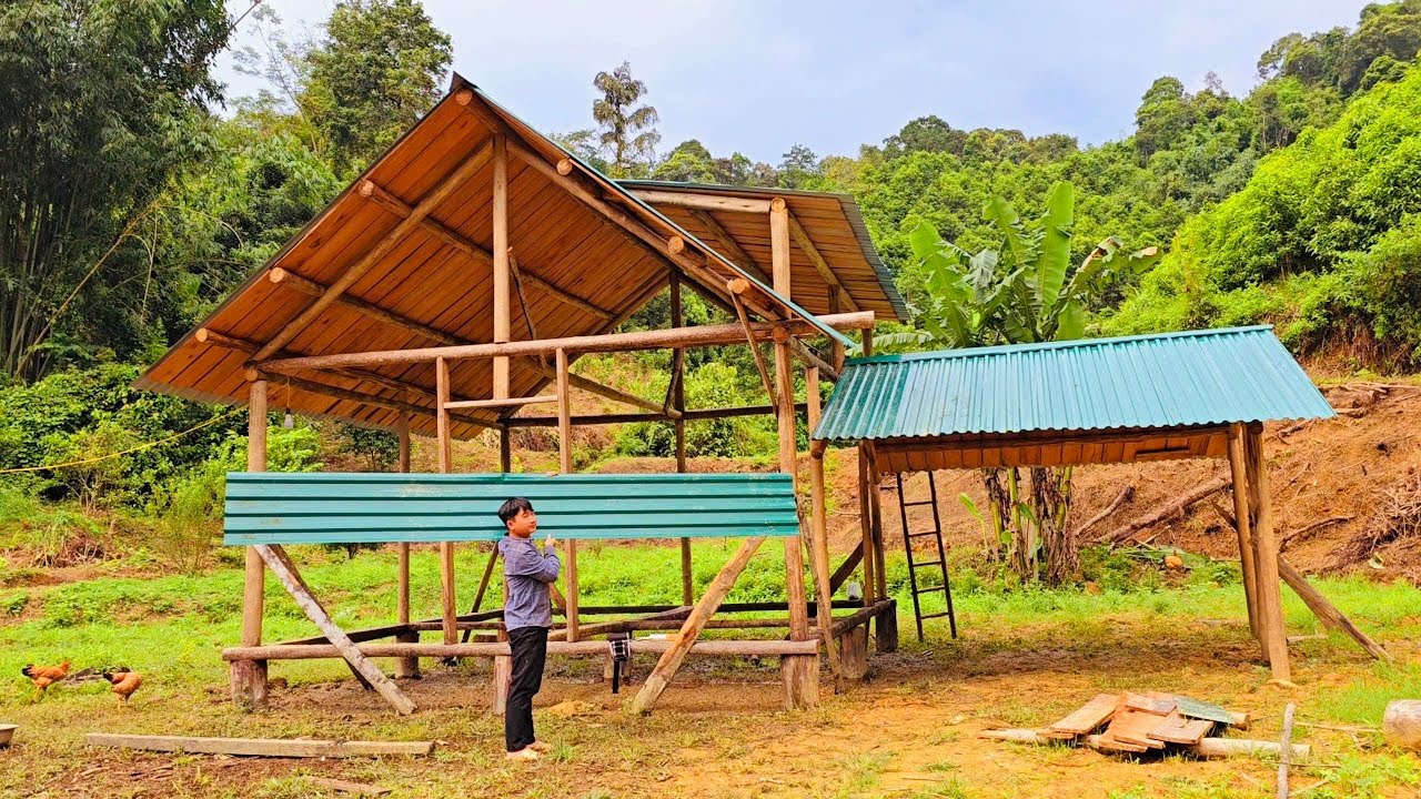 Installing a Metal Roof on my Off Grid Log Cabin | Cabin Build Alone ...