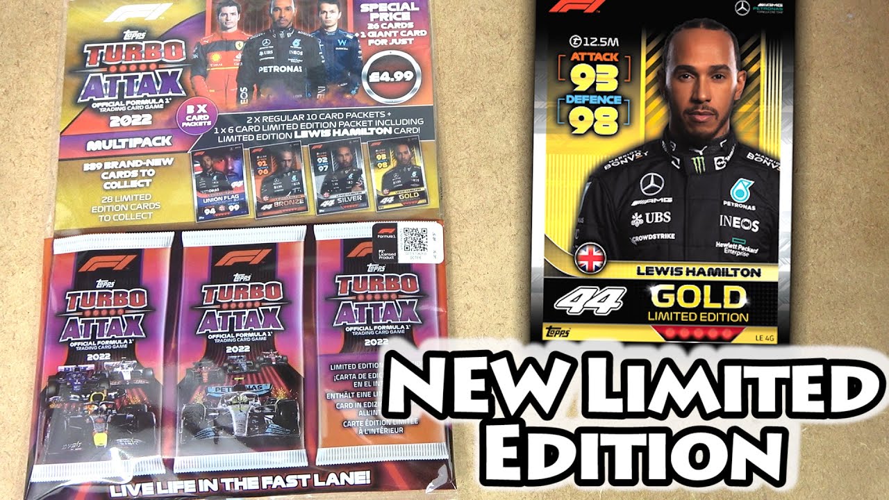topps turbo attax 2022 rare cards 2022 Topps F1 Turbo Attax Limited Edition Gold F1 Logo #LE18G