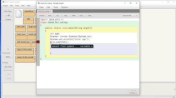 BlueJ Environment - Java Programming For Class 9 ICSE - Checking Age for Eligibility of Voting