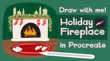 iPad Giveaway + Procreate Live Tutorial! Draw a Festive Fireplace with Me