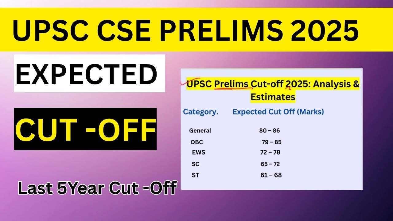 CUT-OFF Expected UPSC PRELIMS 2025 ll Prediction upsc cse prelims cut ...
