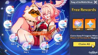 DON'T FORGET TO CLAIM THESE REWARDS! FREE 44 PULLS FOR ALL F2P IN PHASE 1 OF v6.5! - Genshin Impact