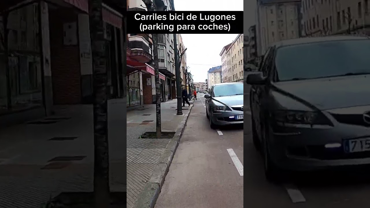 El problema de los carriles bici en Lugones, Siero (Asturias) #SHORTS