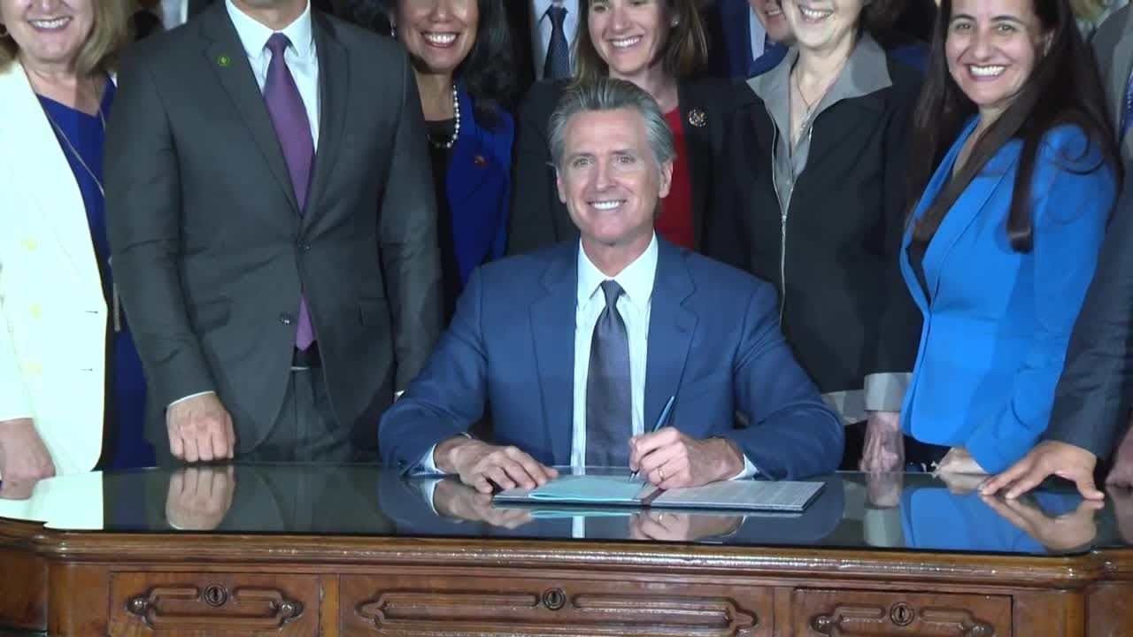 RAW: Gov. Newsom signs measure he hopes will prevent future gas price ...