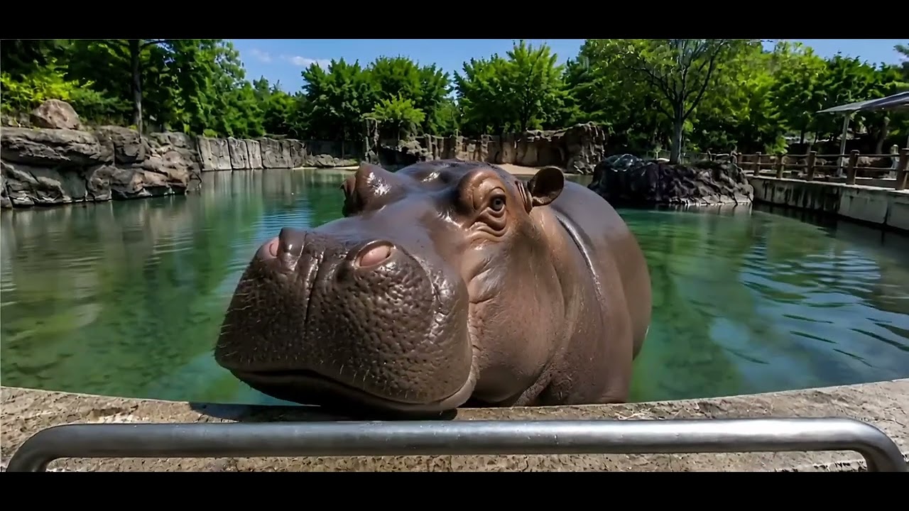 A hippo is coming towards us - YouTube