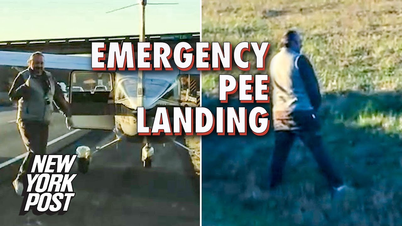 road fighter Plane has emergency landing on highway, so pilot urinates on side of road | New York Post
