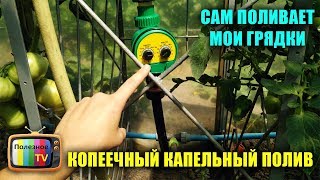 КОПЕЕЧНЫЙ КАПЕЛЬНЫЙ ПОЛИВ КОТОРЫЙ САМ ПОЛИВАЕТ МОИ ГРЯДКИ