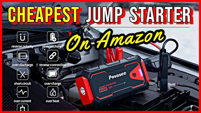 CARHEV Jump Starter Power Bank, 3000 A Peak Current 24000 mAh Car Jump  Starter Power Bank with LCD Display for up to 8 L Petrol & 8 L Diesel  Engine