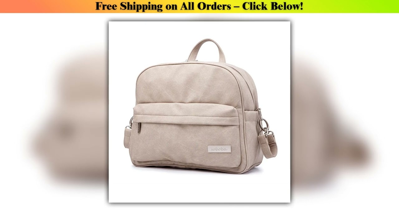 Soboba Solid Fashion Diaper Backpack for Baby Care Waterproof Multi-function Nappy Changing Bag