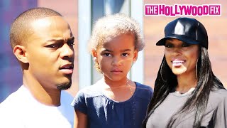 Bow Wow & Joie Chavis Meet Up To Exchange Their Daughter Shai Moss At Maxfield In West Hollywood, CA