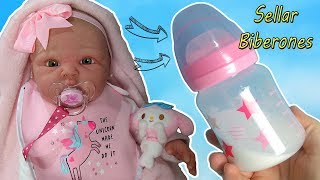 Como SELLAR un Biberon para un muñeco REBORN 🍼 ¡ Mi bebé Reborn SOFIA ya toma leche !