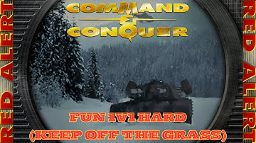 Command And Conquer Red Alert Skirmish 1v1 Hard (Kaart: Keep Off The Grass) RTS Allied Gameplay PC