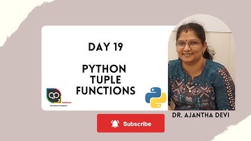 Day 19 Python Tuple Functions | Tuple Operations | Built-in Tuple Functions