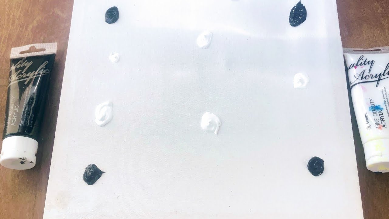 Black and White Landscape Painting/| Easy Acrylic Painting for Beginners /art canvas tutorial 