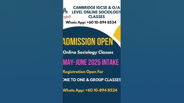 Cambridge IGCSE & O/A level Sociology classes