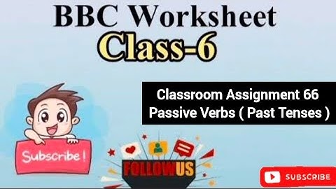 Class 6th || BBC Compacta Solutions || Classroom Assignment 66 || Passive Verb (Past Tense)