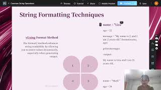 String methods, Common Built in functions