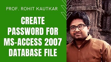Create Password for MS Access 2007 Database File | How to Set Password for MS Access Database File