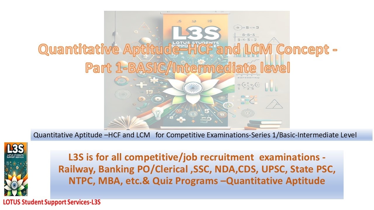 HCF and LCM -Concept & Examples (Part 1) in Simple Way |Quantitative Aptitude | Competitive Exam