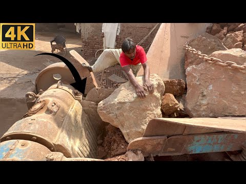 Big Rock Jaw Crusher Machine in Action | Powerful Stone Crushing ASMR Sounds